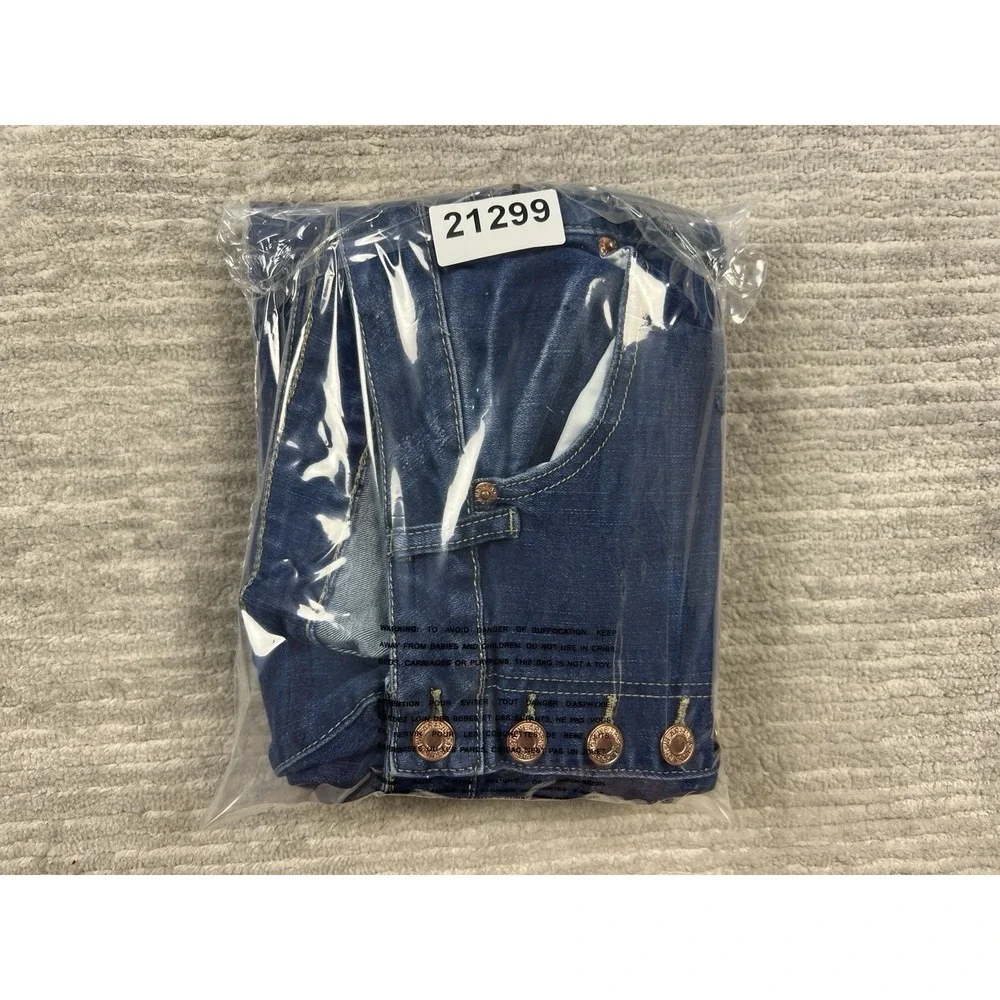 Fashion Wear Jeans Womens‎ XL Blue Denim Flare Destroyed Cotton Blend